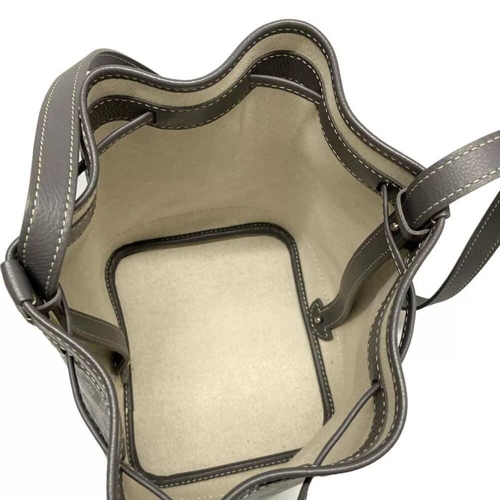 GOYARD Petit Flot Bucket Bag Gray Coated Canvas Leather Shoulder Bag 2338-101424 - Picture 12 of 14